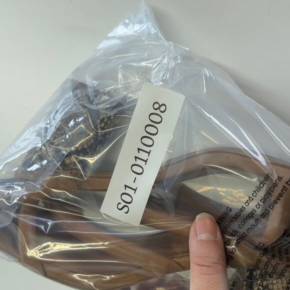 Dolce Vita Heels Womens 9.5 Brown Tan Myla Snakeskin Slip On Sandals - Picture 10 of 10